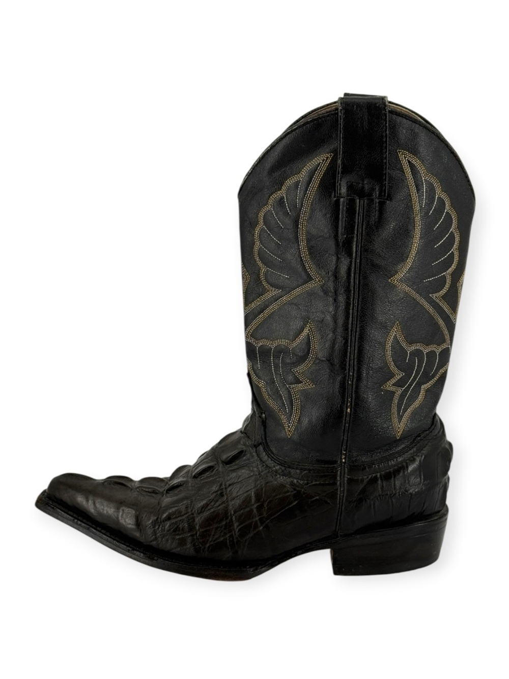 Grillos Black Western Cowboy Alligator Boots